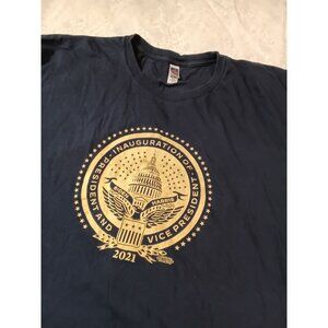 Joe Biden Harris Presidential Inauguration 2021 Union Printed 2X Navy T Shirt